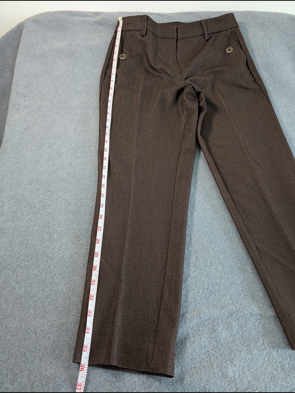 NWT Zac & Rachel Womens Size 6 Chocolate Brown Ankle Dress Pants Stretch Trouser - Picture 3 of 10